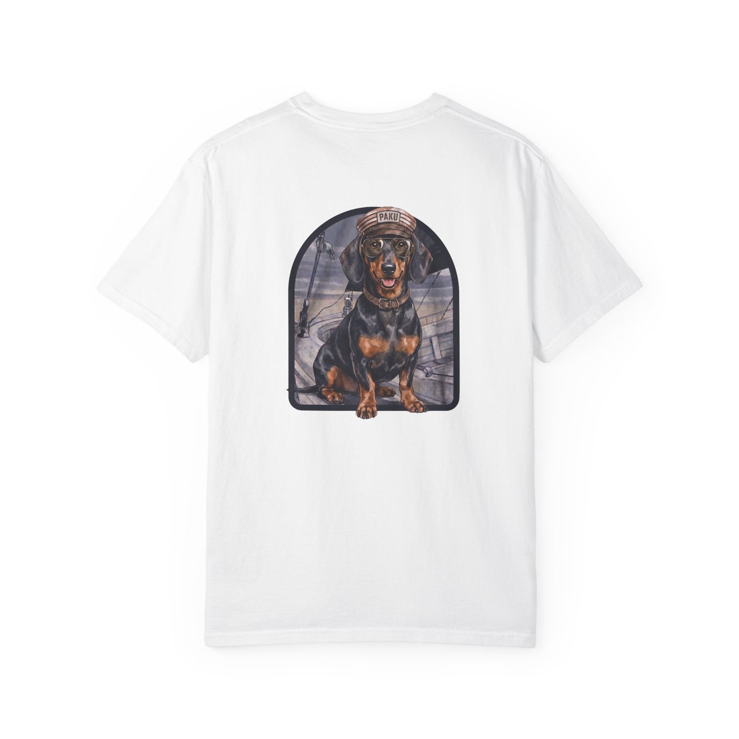 Cool Dachshund Captain T-Shirt - Funny Wiener Dog Graphic Tee