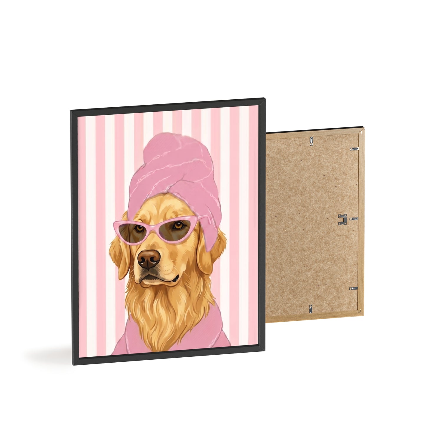 Golden Retriever Bathroom Poster - Funny Dog Spa Art