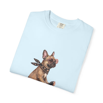 French Bulldog Riding Vintage Scooter T-Shirt - Cool Frenchie Graphic Tee