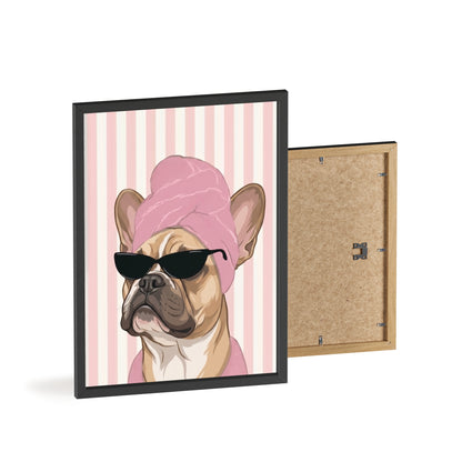French Bulldog Bathroom Poster - Funny Frenchie Spa Wall Art
