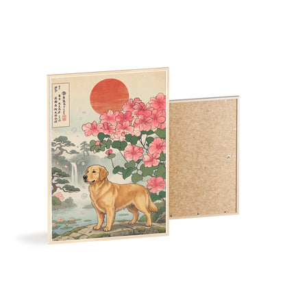Golden Retriever Japanese Style Art Poster & Print