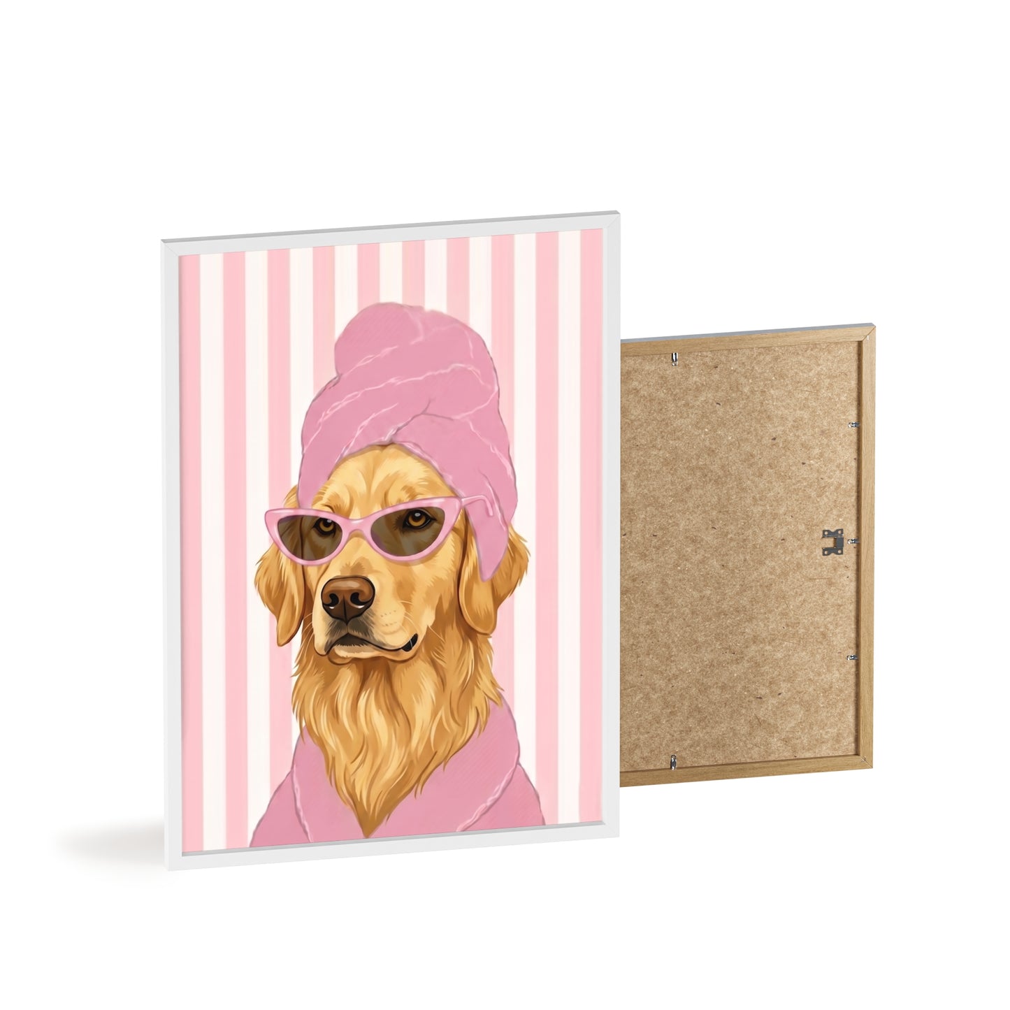 Golden Retriever Bathroom Poster - Funny Dog Spa Art
