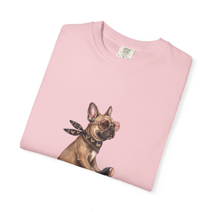 French Bulldog Riding Vintage Scooter T-Shirt - Cool Frenchie Graphic Tee
