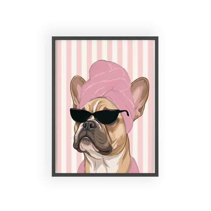 French Bulldog Bathroom Poster - Funny Frenchie Spa Wall Art