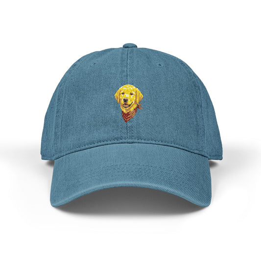 Golden Retriever Washed Cotton Baseball Cap - Vintage Dog Dad Hat