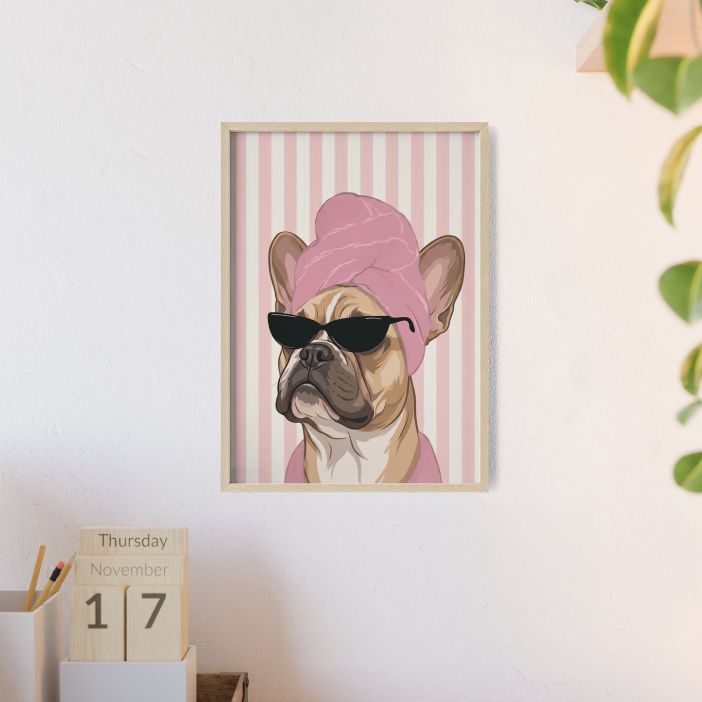French Bulldog Bathroom Poster - Funny Frenchie Spa Wall Art