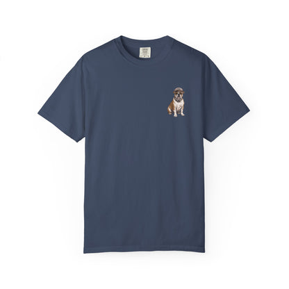 Cool English Bulldog Sailor Captain T-Shirt - Double-Sided Dog Tee