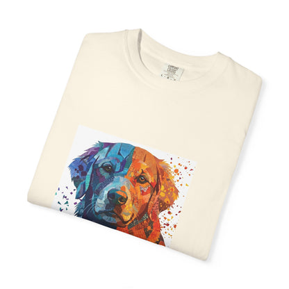 Golden Retriever Abstract Art Graphic T-Shirt - Colorful Pop Art Dog Tee