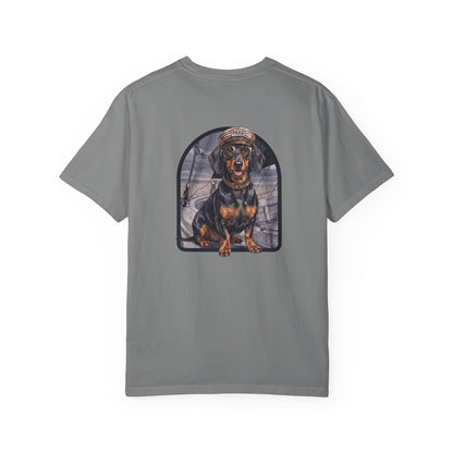 Cool Dachshund Captain T-Shirt - Funny Wiener Dog Graphic Tee