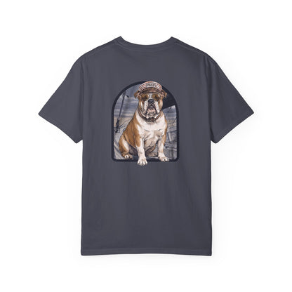 Cool English Bulldog Sailor Captain T-Shirt - Double-Sided Dog Tee