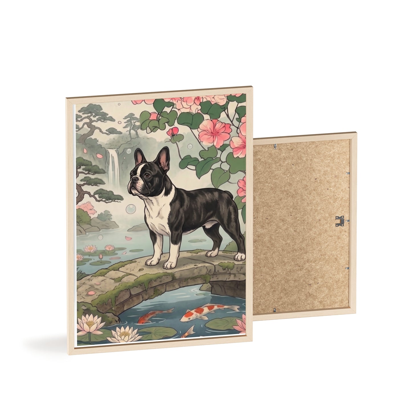 French Bulldog Japanese Style Art Poster - Vintage Frenchie Ukiyo-e Wall Art