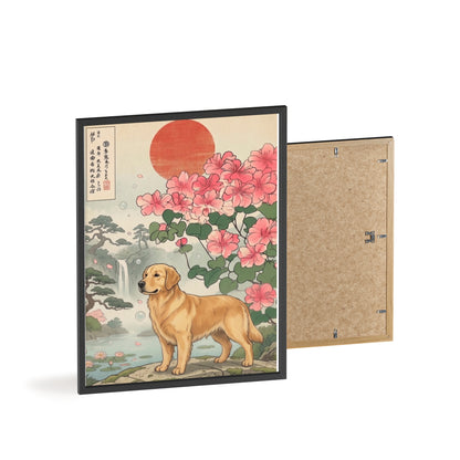 Golden Retriever Japanese Style Art Poster & Print