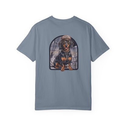 Cool Dachshund Captain T-Shirt - Funny Wiener Dog Graphic Tee