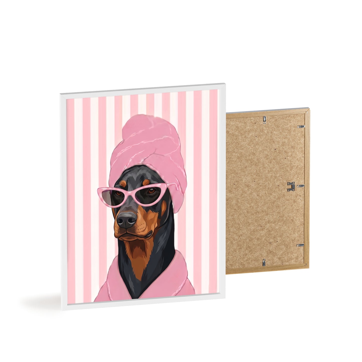 Doberman Bathroom Poster - Funny Dog Spa Wall Art