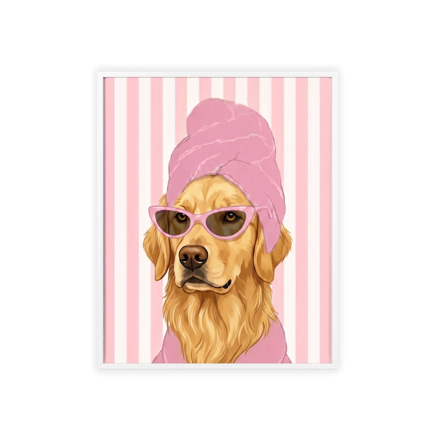 Golden Retriever Bathroom Poster - Funny Dog Spa Art