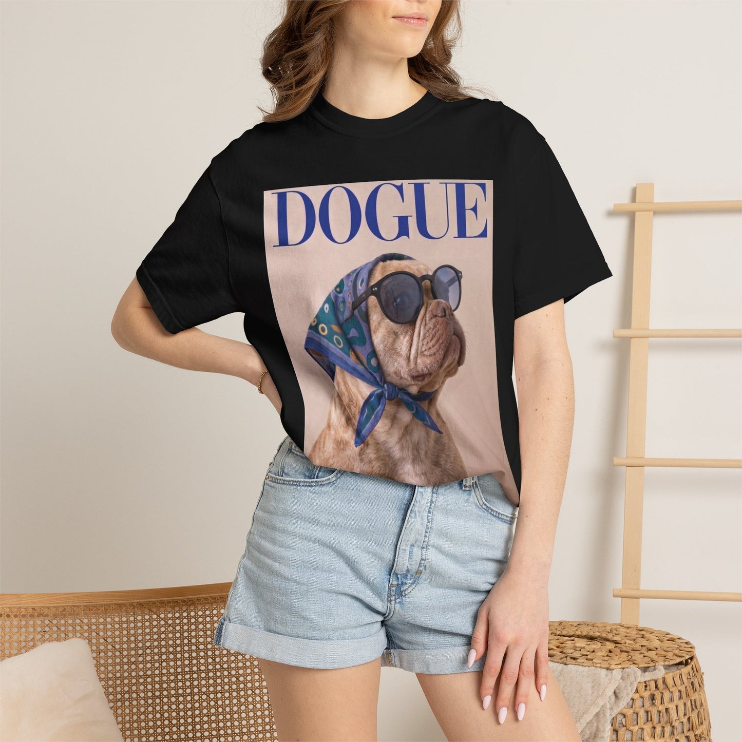 French Bulldog DOGUE Magazine Graphic T-Shirt - Funny Frenchie Tee