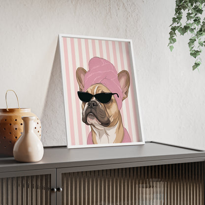 French Bulldog Bathroom Poster - Funny Frenchie Spa Wall Art