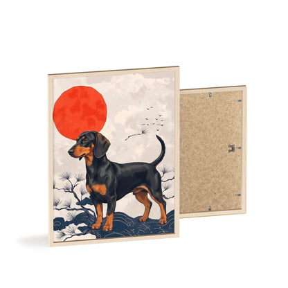 Japanese Ukiyo-e Style Dachshund Poster - Elegant Wiener Dog Wall Art