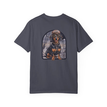 Cool Dachshund Captain T-Shirt - Funny Wiener Dog Graphic Tee