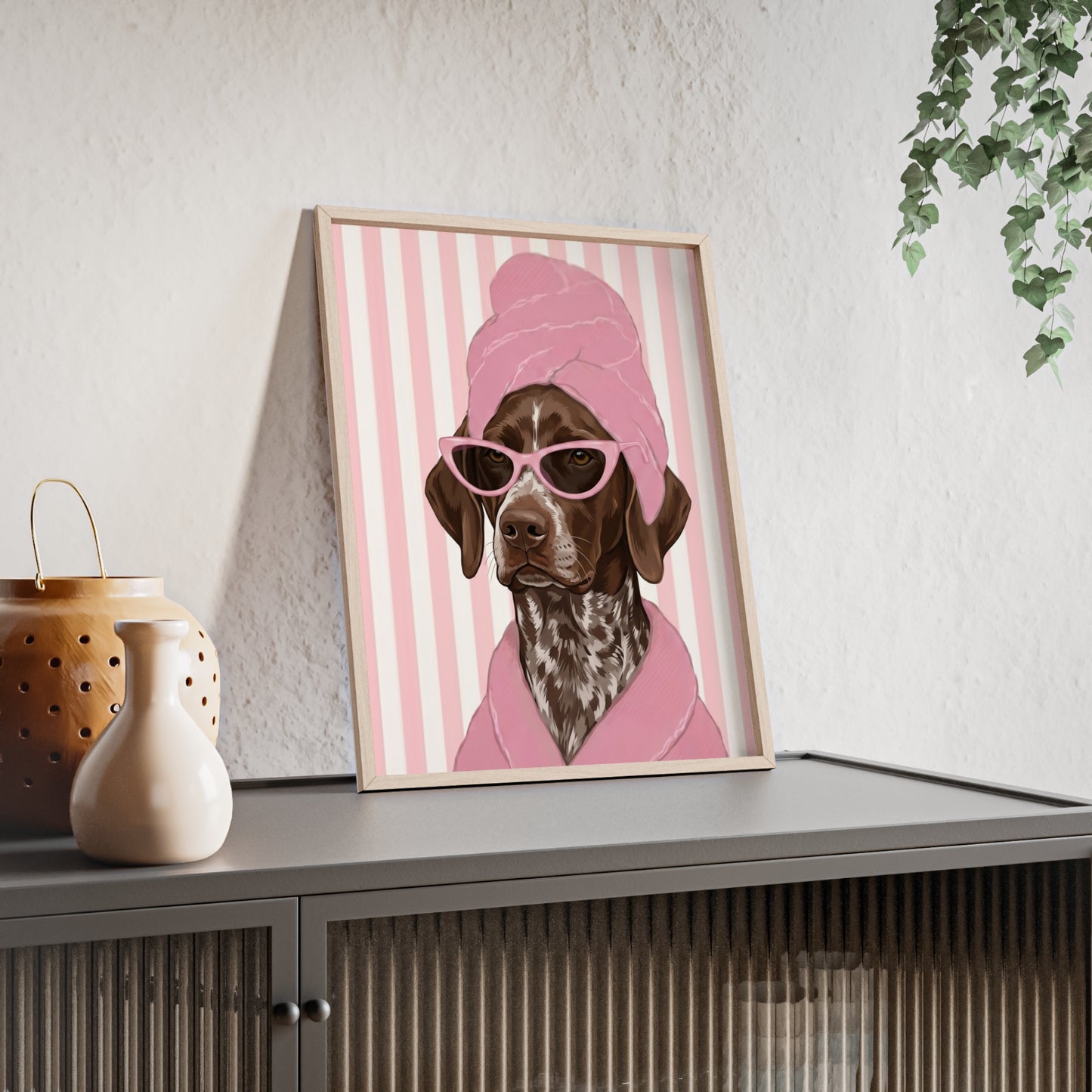 German Shorthaired Pointer Bathroom Poster - Funny Dog Spa Wall Art