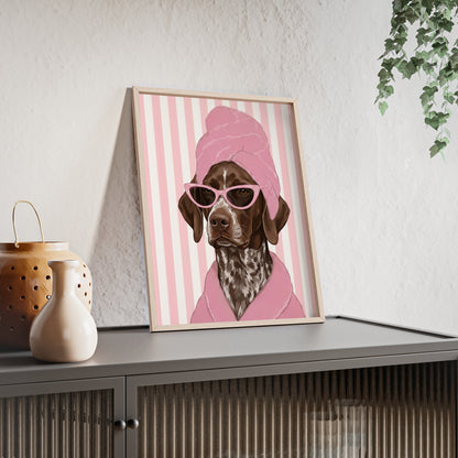 German Shorthaired Pointer Bathroom Poster - Funny Dog Spa Wall Art