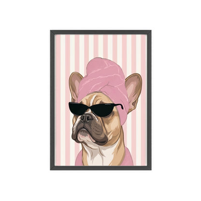 French Bulldog Bathroom Poster - Funny Frenchie Spa Wall Art