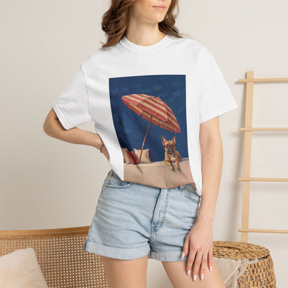French Bulldog Beach Day Graphic T-Shirt - Vintage Summer Dog Tee