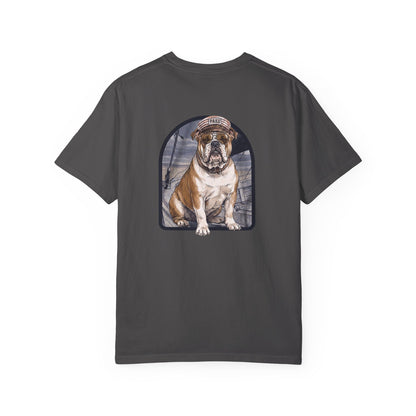Cool English Bulldog Sailor Captain T-Shirt - Double-Sided Dog Tee