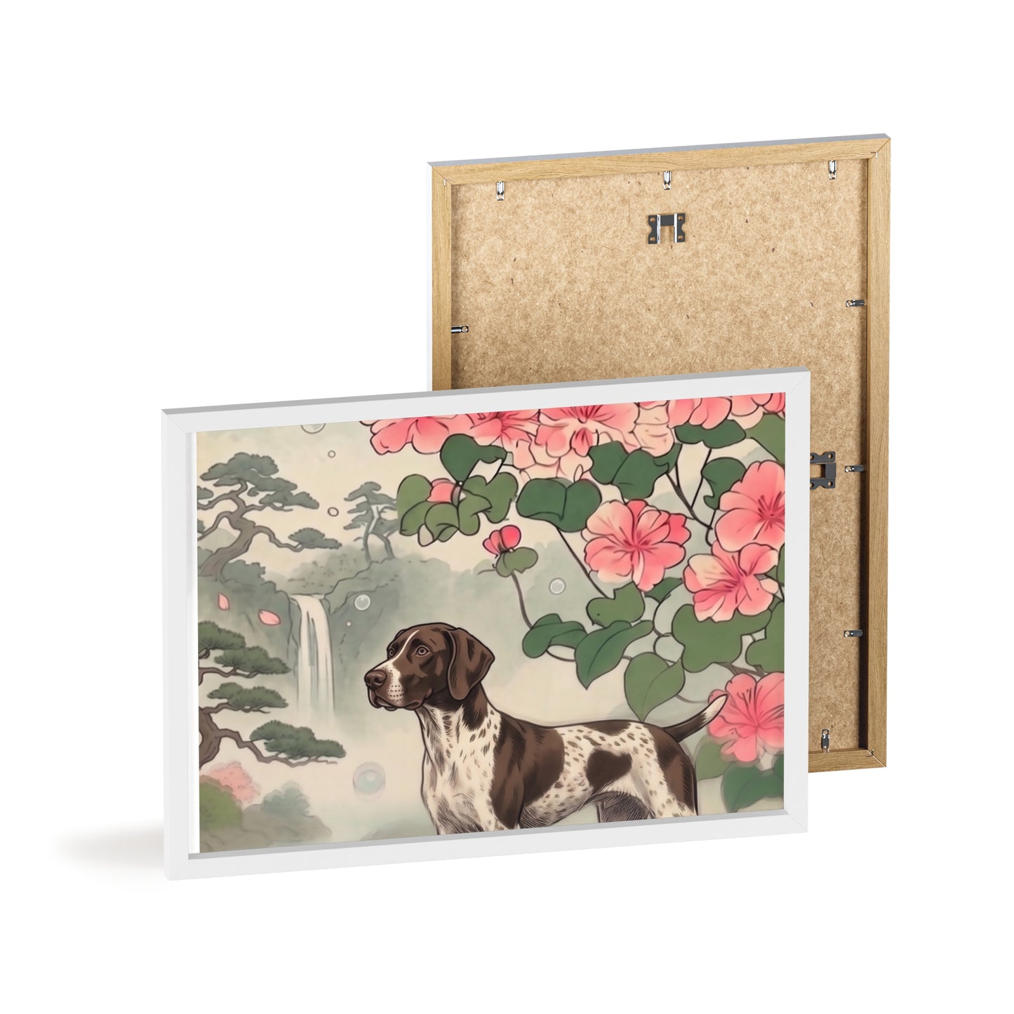 German Shorthaired Pointer Japanese Style Art Poster - GSP Ukiyo-e Wall Art