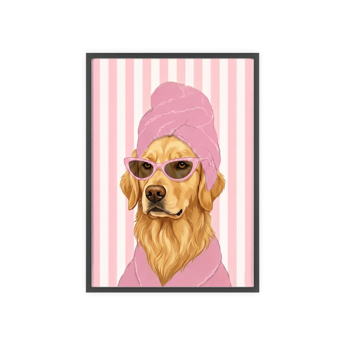 Golden Retriever Bathroom Poster - Funny Dog Spa Art