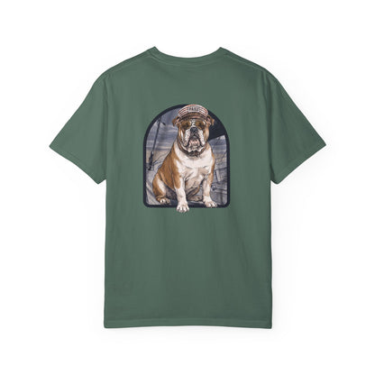 Cool English Bulldog Sailor Captain T-Shirt - Double-Sided Dog Tee
