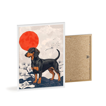Japanese Ukiyo-e Style Dachshund Poster - Elegant Wiener Dog Wall Art