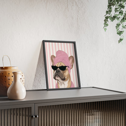 French Bulldog Bathroom Poster - Funny Frenchie Spa Wall Art