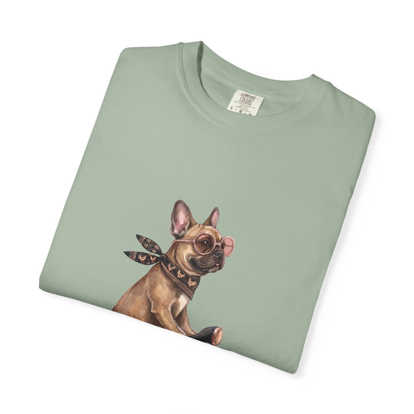 French Bulldog Riding Vintage Scooter T-Shirt - Cool Frenchie Graphic Tee