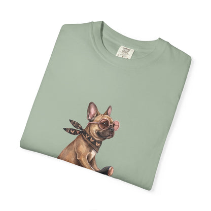 French Bulldog Riding Vintage Scooter T-Shirt - Cool Frenchie Graphic Tee