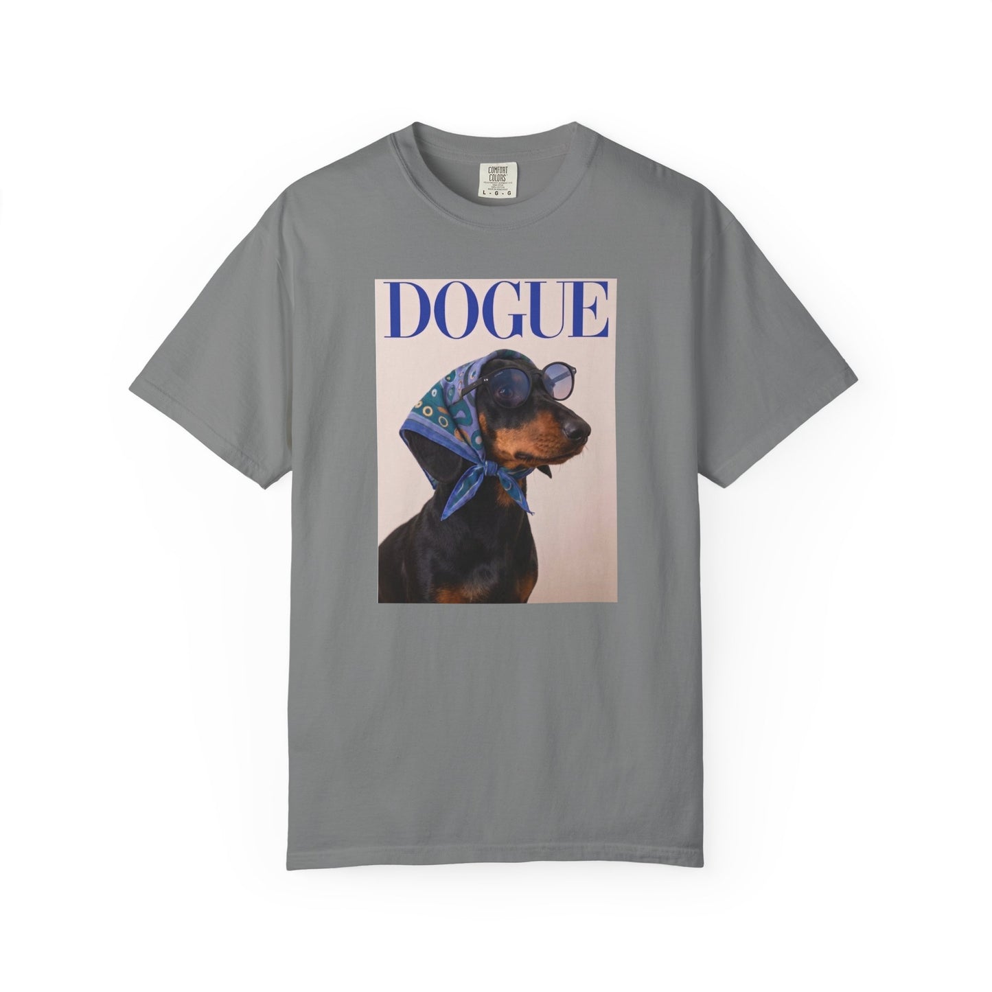 "DOGUE" Dachshund Fashion Magazine Graphic T-Shirt - Funny Wiener Dog Tee