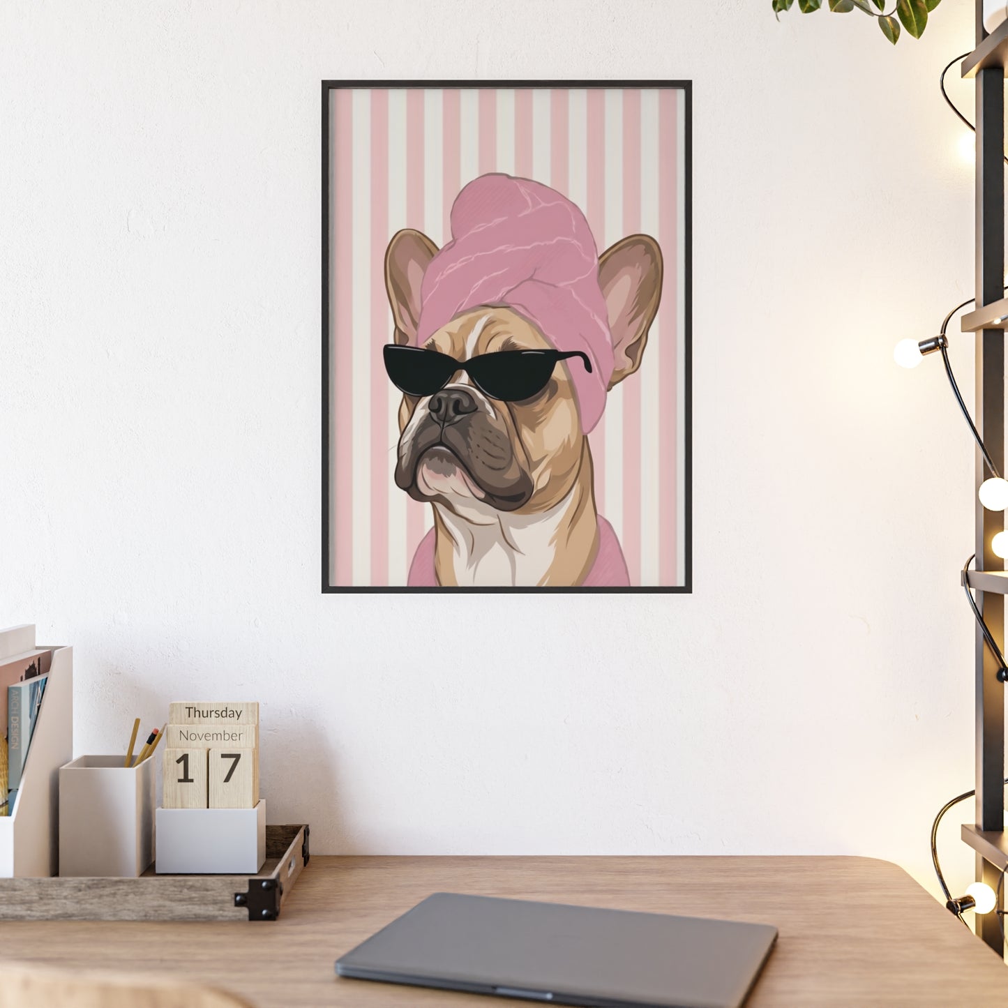 French Bulldog Bathroom Poster - Funny Frenchie Spa Wall Art