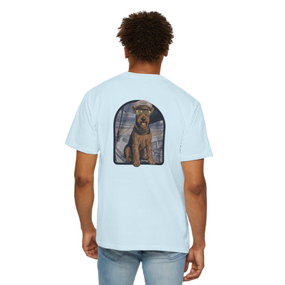 Cool Airedale Terrier Sailor Captain T-Shirt - Double-Sided Dog Tee