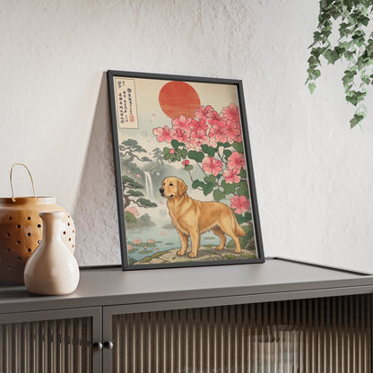 Golden Retriever Japanese Style Art Poster & Print
