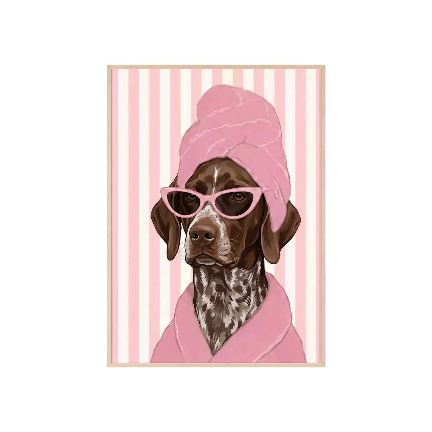 German Shorthaired Pointer Bathroom Poster - Funny Dog Spa Wall Art
