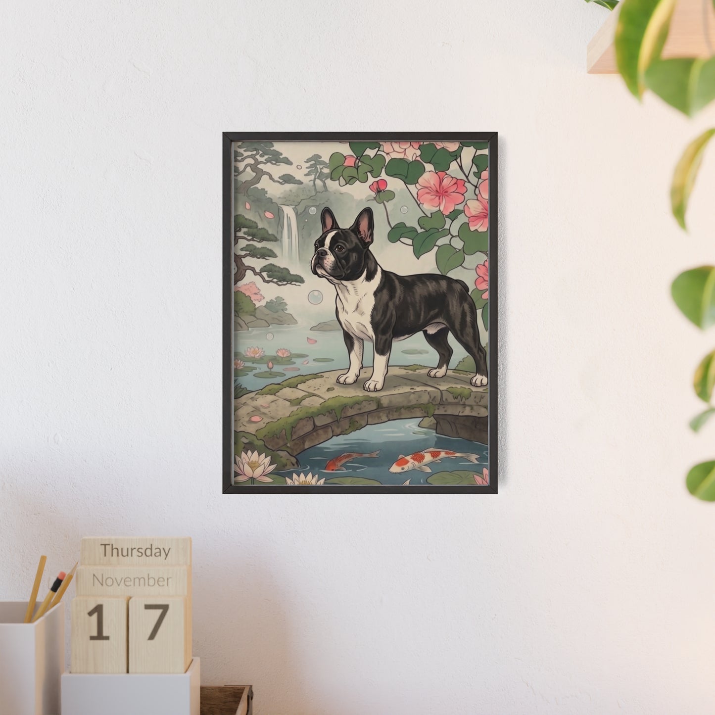 French Bulldog Japanese Style Art Poster - Vintage Frenchie Ukiyo-e Wall Art