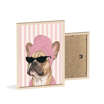 French Bulldog Bathroom Poster - Funny Frenchie Spa Wall Art