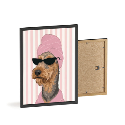 Airedale Terrier Bathroom Art Decor | Funny Dog Spa Poster & Canvas