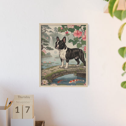 French Bulldog Japanese Style Art Poster - Vintage Frenchie Ukiyo-e Wall Art