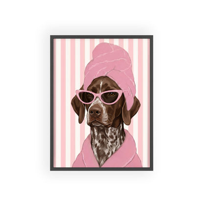 German Shorthaired Pointer Bathroom Poster - Funny Dog Spa Wall Art