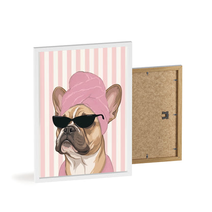 French Bulldog Bathroom Poster - Funny Frenchie Spa Wall Art