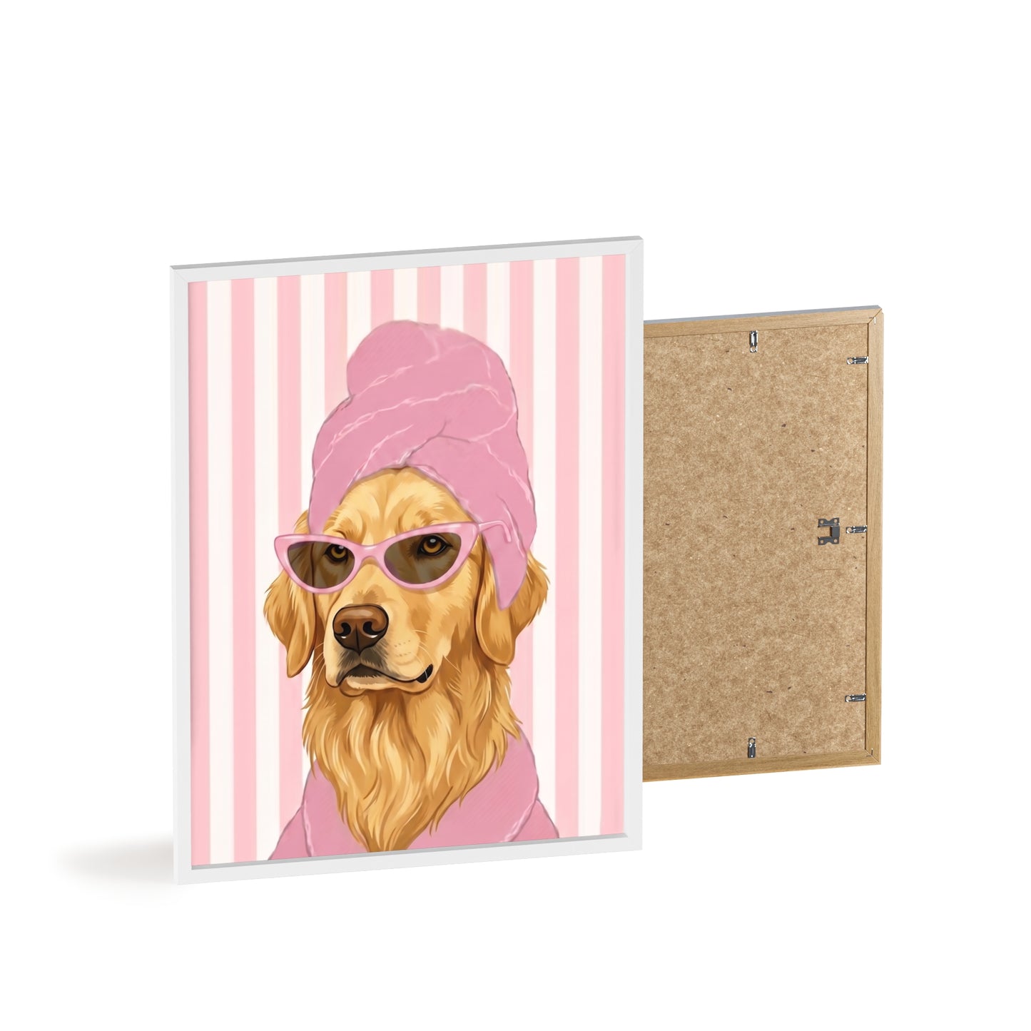Golden Retriever Bathroom Poster - Funny Dog Spa Art