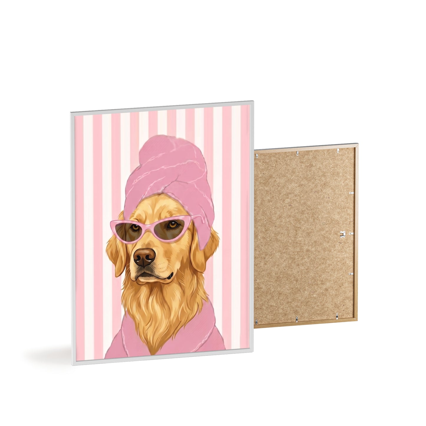 Golden Retriever Bathroom Poster - Funny Dog Spa Art