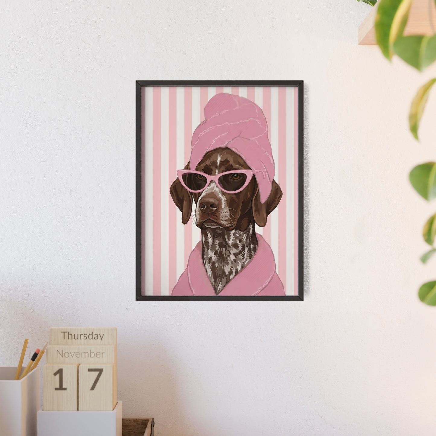 German Shorthaired Pointer Bathroom Poster - Funny Dog Spa Wall Art