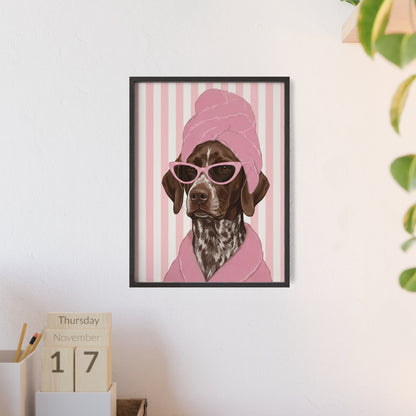 German Shorthaired Pointer Bathroom Poster - Funny Dog Spa Wall Art